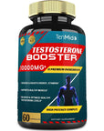 Tenmido Testosterone Booster for Men, Equivalent to 10000MG - Natural Stamina, Endurance & Strength Supplement - Muscle Building Growth, Increasing Performance, Boosts Energy