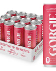 GORGIE Sugar Free Natural Energy Drinks Sparkling Watermelon Crush 12 Pack  Healthy Energy Drinks  Natural Coffee Replacement with Green Tea Caffeine and Biotin  150mg Caffeine Vegan  Low Calorie