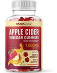 Organic Apple Cider Vinegar Gummies (60 Ct.) | Weight, Digestion, Detox, Immunity & Diet Support with ACV | With The Mother, Vitamin B6, B12 & Folate | Belly Fat Burner for Women & Men | Vegan, 500MG