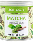 Matcha Green Tea Powder-4oz(113g) Tin, 100% Natural & Pure, Ceremonial Grade, No Additives or Fillers, NO GMO