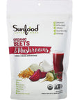 Sunfood Superfoods Organic Beets  Mushrooms Blend with Beetroots Pomegranate Cordyceps  More  531 oz Bag 10 Servings  PlantBased Powder Drink Mix  Boost Energy