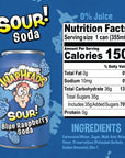 WARHEADS SODA  Sour Fruity Soda with Classic Warheads Flavors  Perfectly Balanced Sweet and Sour Soda  Warheads Candy Throwback Treat Soda Cocktail Mixer Pack of 5 12oz Cans Sampler Pack