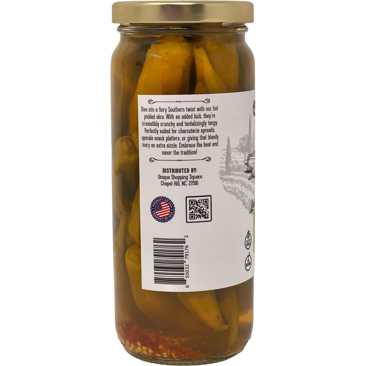 Laras Crisp and Hot Pickled Okra  Pack of 1 16 fl oz  Zesty Southern Style Spicy Okra Ideal for Charcuterie Boards Gourmet Snacks and Cocktails  GlutenFree AllNatural VeganFriendly