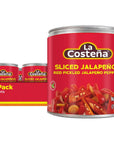 La Costeña Sliced Red Jalapeño Peppers 7 Ounce Can Pack of 24