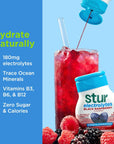 Stur Electrolyte Water Enhancer  Sweetened with Stevia  High in Vitamin C  Antioxidants  Sugar Free  Zero Calories  Keto  Vegan  5 Bottles Makes 90 Drinks Black Raspberry