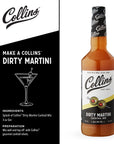 Collins Dirty Martini Kit Gin Cocktail Mix Stuffed Gourmet Olives Drink Picks Olive Brine Mixer Home Bar Accessories Home Bar Kit bartender Mixer Drinking Gifts Mixology Kit Set of 3