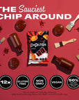 Popchips Potato Chips, BBQ, 12ct Single Serve 0.8oz Bags, Low-Calorie and Gluten Free, Salty Snacks for Adults and Children, Non-GMO, Vegan & Kosher Friendly, 100 Calories Per Bag