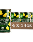 Natural Value Organic Pineapple Chunks14 oz pack of 4 Gluten Free Vegan GMO Free BPA Free No sugar added