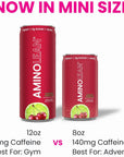 AminoLean Energy Drink MINIS  Sugar Free Anytime Energy with Natural Caffeine  Vegan Amino Acids for No Jitters Tingles or Crash Cherry Lime 8 oz 12 Pack