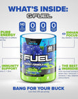 G Fuel Faze Rug Energy Powder, Sugar Free, Clean Caffeine Focus Supplement, Water Mix, Sour Blue Raspberry Flavor, with Focus Amino, Vitamin + Antioxidants Blend - 10.44 oz (40 Servings)