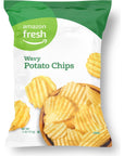 Amazon Fresh - Wavy Salted Potato Chips, 11 oz (Previously Happy Belly, Packaging May Vary)