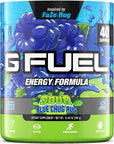 G Fuel Faze Rug Energy Powder, Sugar Free, Clean Caffeine Focus Supplement, Water Mix, Sour Blue Raspberry Flavor, with Focus Amino, Vitamin + Antioxidants Blend - 10.44 oz (40 Servings)