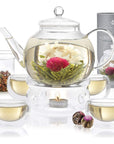 Teabloom Flowering Tea  12 Unique Varieties of Fresh Blooming Tea Flowers  HandTied Natural Green Tea Leaves  Edible Flowers  12Pack Gift Canister  36 Steeps Makes 250 Cups