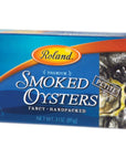 Roland Foods Petite Premium Smoked Oysters in Oil Wild Caught 3 Ounce Tin Pack of 10