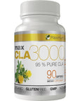 MAX CLA 3000 - High Potency - Natural Weight Loss Exercise Enhancement - 90 Count