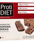 ProtiDiet Protein Bar  Banana Bread 7Box  High Protein 15g  Low Calorie  High Fiber