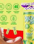 PLEZi FiZZ Carbonated Juice Drink  with Real Fruit Juice  70 Less Sugar  Plus Vitamin C and Fiber  LowSugar Bubbly Beverages for Kids  Great Soda Replacement  Lemon Lime Squeeze 84 fl oz