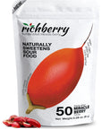 Miracle Berry by richberry 50Halves Freeze Dried Premium Fruits 100 Real Fruit No Preservatives Naturally Sweetens Sour Food Great for Snacks and Taste Tripping