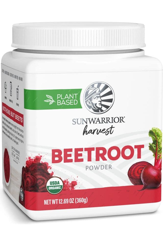 Sunwarrior Beet Root Powder Nitric Oxide Increase Stamina Blood and Flow Circulation Natural Non-GMO Keto Vegan Superfood for Smoothies Acai Pudding Baking 360g sq tub (90 Servings) Organic Harvest