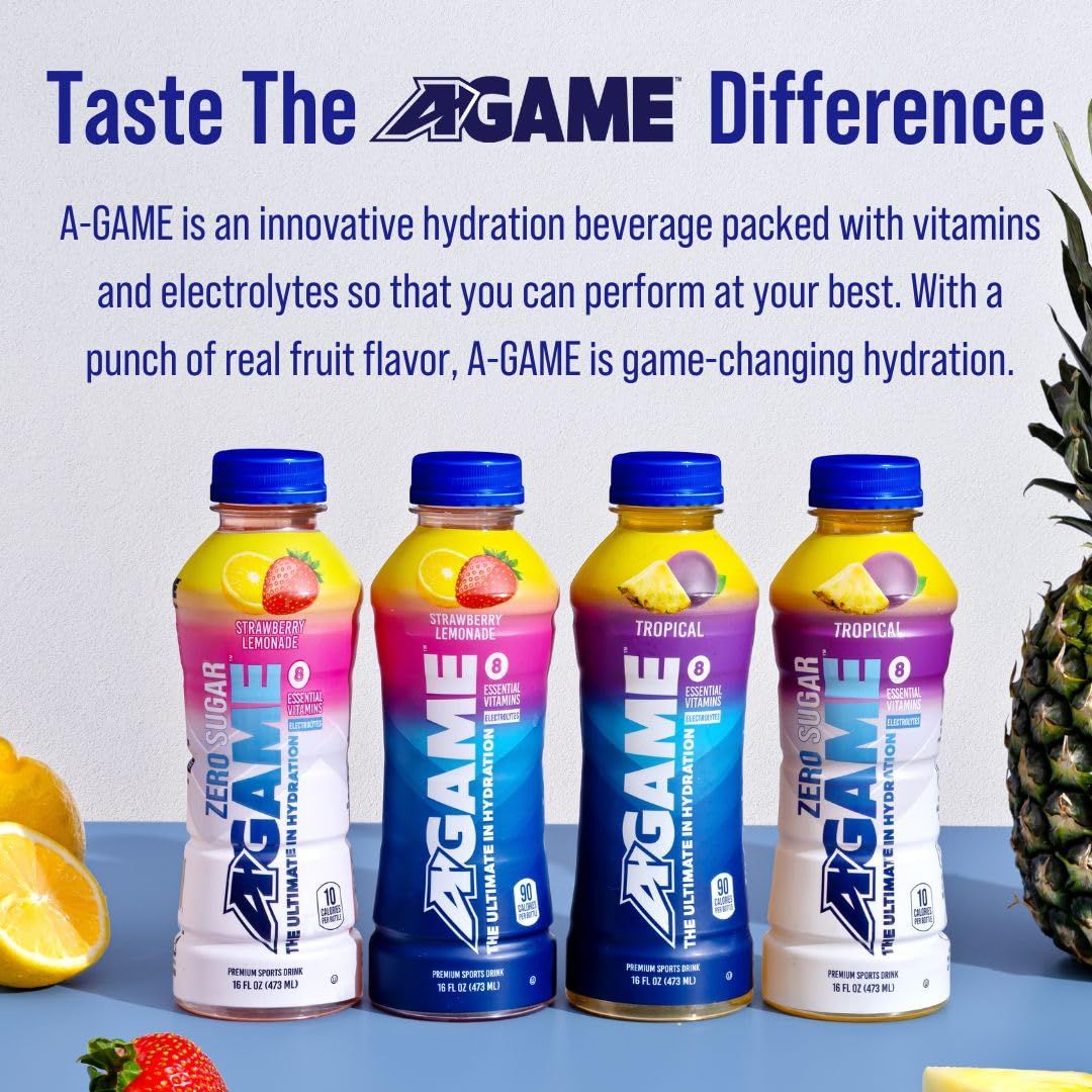 AGAME Sports Drink Dragon Fruit Plum The Ultimate Hydration Sports Beverage for Athletes 8 Essential Vitamins including B C  E plus Natural Sea Salt Electrolytes All Natural Flavors  Sweeteners Gluten Free 169 Fl Oz Pack of 12