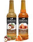 Syruvia Coffee Syrup Variety Pack  Hazelnut  Salted Caramel GlutenFree Kosher 254 fl oz Bottles  Enhance Your Coffee Experience with Premium Flavoring Syrups