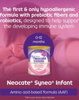 Neocate Syneo Infant - Hypoallergenic, Amino Acid-Based Baby Formula with Prebiotics, Probiotics and DHA/ARA - 14.1 Oz Can (Pack of 4)