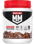 Muscle Milk Genuine Protein Powder, Chocolate, 1.93 Pounds, 12 Servings, 32g Protein, 3g Sugar, Calcium, Vitamins A, C & D, NSF Certified for Sport, Energizing Snack, Packaging May Vary