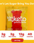 Kiss My Keto Gummies Candy - Low Carb Candy Gummy Bears, Keto Snack Pack - Healthy Candy Gummys - Sugar Free Gummy Bears, Keto Gummy Bear Candy - Keto Gummy Bears (12-pack)