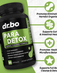 para Cleanse Human Detox Guard - Intestinal Pills Support for Humans Pro Gut Health Intestine Supplement Anti Complex Adults & Kids Herbal Wormwood Black Walnut Cloves 60 Capsules