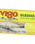 Vigo Sardines in Oil with Lemon 4375Ounce Cans Pack of 10