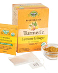 Herbal Cup Ayurveda Turmeric Tea Organic Lemon Ginger No Caffeine Herbal Teas Organic Lemon Ginger 16 Count Pack of 1