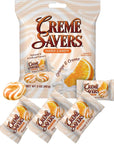 CREME SAVERS  Classic Original Individally Wrapped Strawberries and Creme and Orange and Creme Hard Candy  2  PACK Variety  Sameday Shippers Card