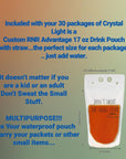 Crystal Light Peach Iced Tea Powdered Drink Mix 10 Low Calorie Zero Sugar Packets per box 3 Box Pack Bundle with Pouch and Straw