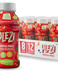 PLEZi Flavored Kids Juice Drink  Tropical Punch Fruit Juice Drink Blend  No Added Sugar 2g Fiber  Tasty Refreshing Juices for Kids  8 fl oz Pack of 12