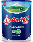 Anchor Milk Powder, Full Cream, Fortified with Vitamins - 900g