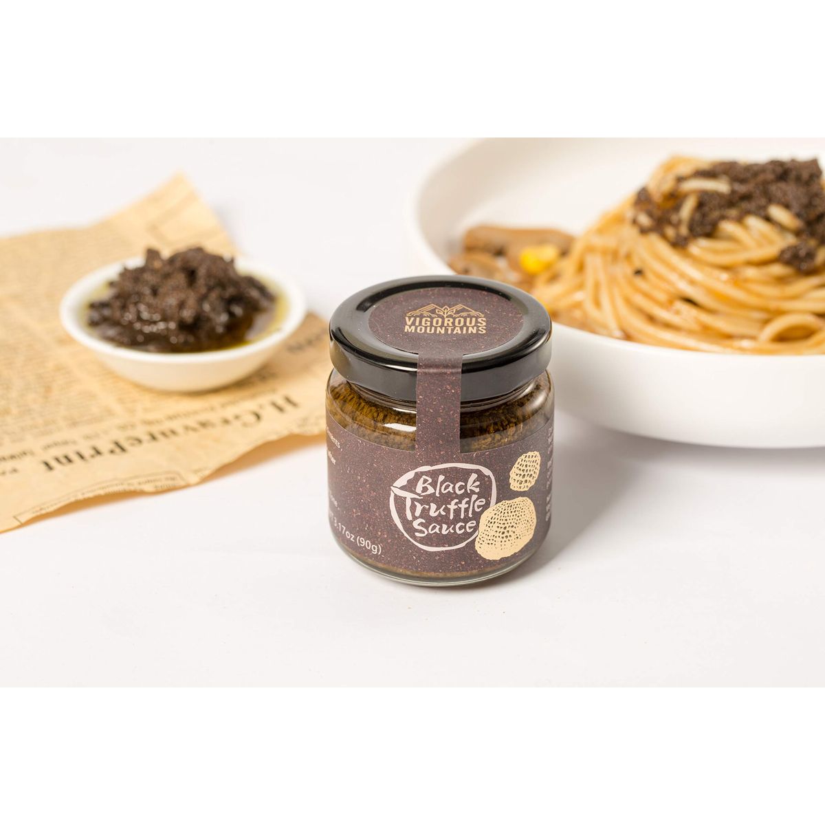 VIGOROUS MOUNTAINS Black Truffle Paste  317 oz Vegan Pesto Pasta Sauce Seasoning in Extra Virgin Olive Oil