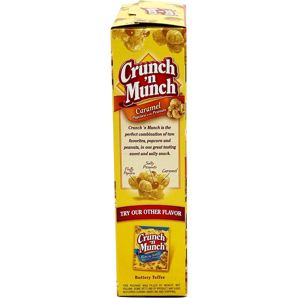 Crunch n Munch Buttery Toffee and Caramel Popcorn with Peanuts 35 oz Pack of 2 with By The Cup Bag Clip