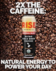 RISE Brewing Co  Original Black Nitro Cold Brew Coffee  Sugar and GlutenFree Vegan  Organic  NonGMO  Low Acidity  7 fl oz Cans 4 Pack