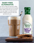 Walden Farms Sweet Cream Coffee Creamer 12 oz Bottle Fresh Flavored NonDairy Milk Substitute Natural and Organic Liquid Gluten Free and 0g Net Carbs Vegan Friendly 6 Pack Bottles