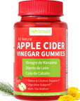 Herbmood Apple Cider Vinegar Gummies with Nature Herbal Detox Formula for Digestion, Digestive Health Support, Edema & Bloating Relief for Women. Gomitas de Vinagre de Manzana con La Madre. 60 Count