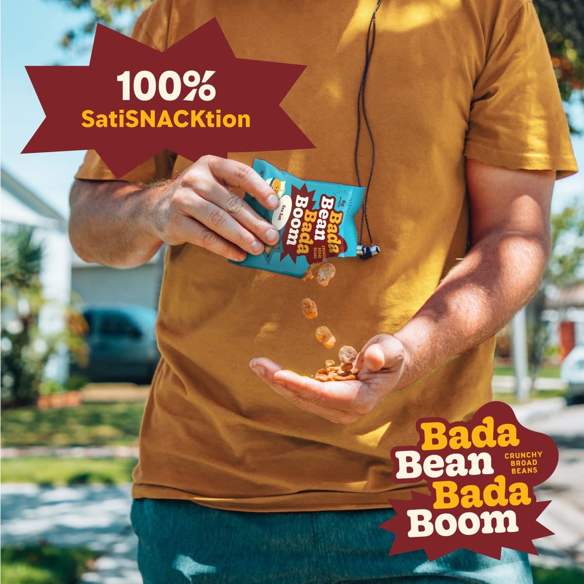 Enlightened Bada Bean Bada Boom  PlantBased Protein Gluten Free Vegan Crunchy Roasted Broad Fava Bean Snacks 100 Calories per Serving Sea Salt 1 oz Pack of 24