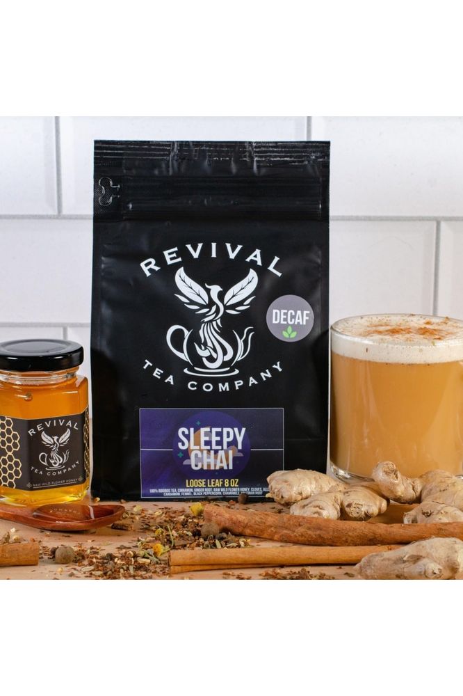 Revival Tea Company Sleepy Chai Tea  Rooibos Chai Tea Red Tea Blend with Valerian Root and Fresh Spiced Chai Flavor  Caffeine Free  24 Tea Bags