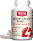 Jarrow Formulas Arginine-Citrulline Sustain - Supplement Supports Nitric Oxide Production, Blood Flow & Cardiovascular Health - Men’s Health Formula - Up to 60 Servings