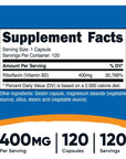 Nutricost Vitamin B2 (Riboflavin) 400mg, 120 Capsules - Gluten Free, Non-GMO