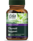 Gaia Herbs Thyroid Support - Made with Ashwagandha, Kelp, Brown Seaweed, and Schisandra to Support Healthy Metabolic Balance and Overall Well-Being - 60 Vegan Liquid Phyto-Capsules (20-Day Supply)