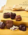 Godiva Chocolatier Chocolate Gift Box for Birthday Graduation Thank You Fathers Day Gift Basket Gold Ribbon Gourmet Dark Chocolate Candy Assortment with Praline and Luscious Caramel 18pc