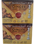 Pack of 2 Instant Dark Brown Sugar Ginger Honey Crystals  Instant Hot or Cold Beverage 10 Sachets x 18g