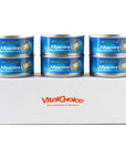 Vital Choice Albacore Tuna Can 6Pack  Natural WildCaught Canned Tuna  GlutenFree DolphinSafe LowSodium Certified Kosher and Sustainable Tuna In Organic Extra Virgin Olive Oil 375 oz Cans Pack of 6