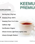 Keemun Premium Tea by Tea Formula  20 Organic Pyramid Teabags  Organic Black Tea  Creamy Floral Malty  High Caffeine