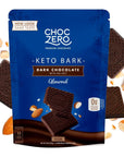 ChocZero Dark Chocolate with Almonds Sea Salt Keto Bark 6 Ounce Pack of 1